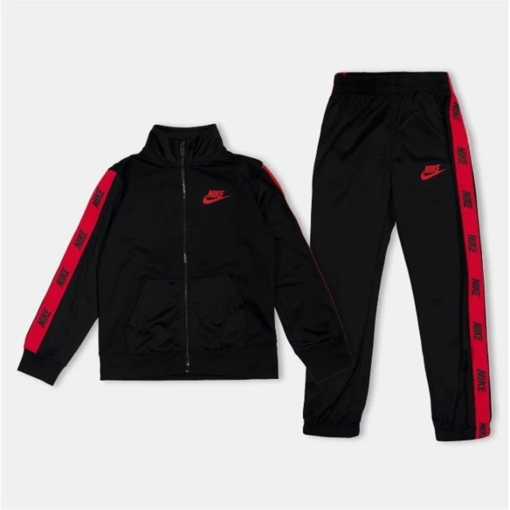 Nike Kids Baby 24M Logo Jacket Pants Track Set Light Black/Red 66G796G - Picture 1 of 7